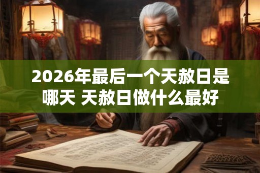 2026年最后一个天赦日是哪天 天赦日做什么最好