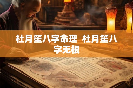 杜月笙八字命理 杜月笙八字无根 杜月笙八字命理 杜月笙八字无根