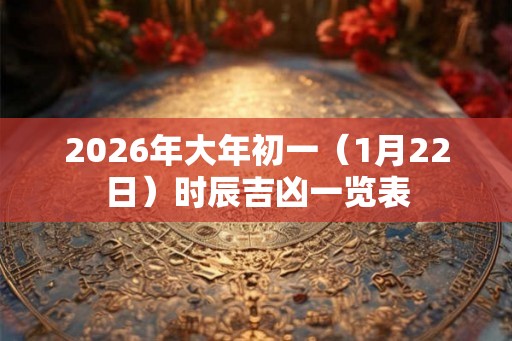 2026年大年初一（1月22日）时辰吉凶一览表