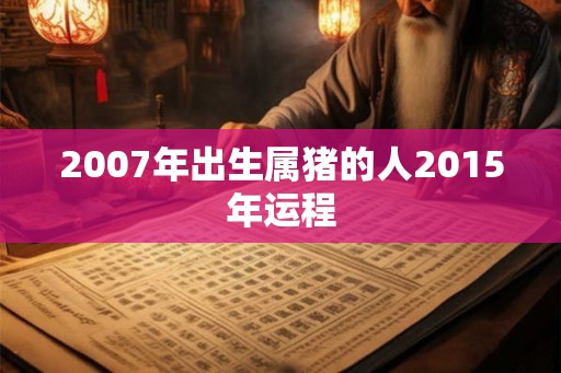 2007年出生属猪的人2015年运程