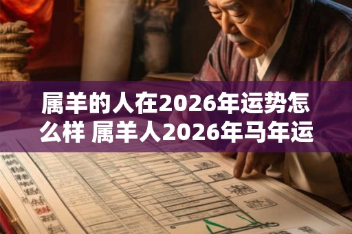 属羊的人在2026年运势怎么样 属羊人2026年马年运势如何 属羊的人在2026年运势怎么样 属羊人2026年马年运势如何