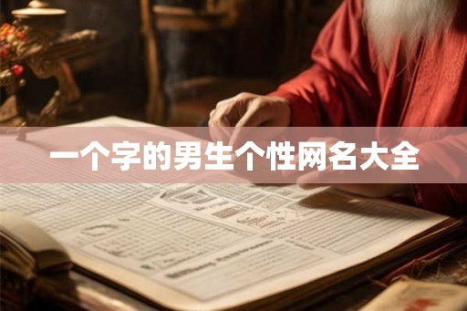 一个字的男生个性网名大全