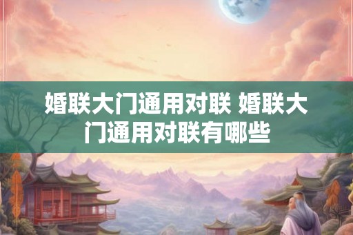 婚联大门通用对联 婚联大门通用对联有哪些
