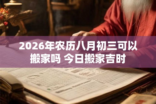 2026年农历八月初三可以搬家吗 今日搬家吉时