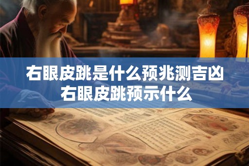 右眼皮跳是什么预兆测吉凶 右眼皮跳预示什么