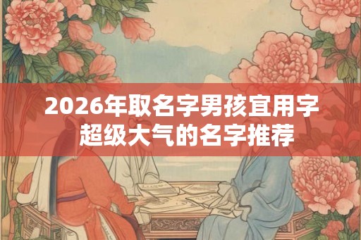 2026年取名字男孩宜用字  超级大气的名字推荐