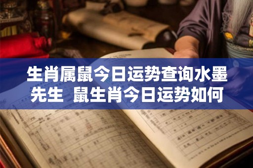 生肖属鼠今日运势查询水墨先生  鼠生肖今日运势如何