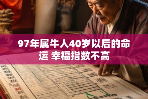 97年属牛人40岁以后的命运 幸福指数不高 97年属牛人40岁以后的命运 幸福指数不高