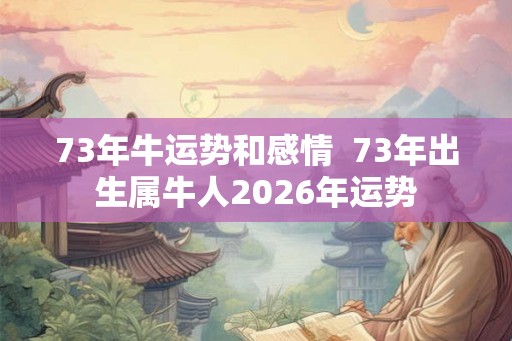 73年牛运势和感情  73年出生属牛人2026年运势