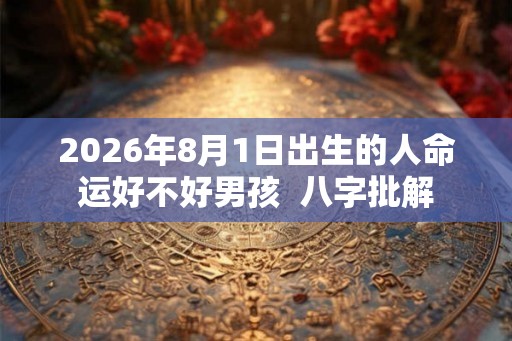 2026年8月1日出生的人命运好不好男孩  八字批解