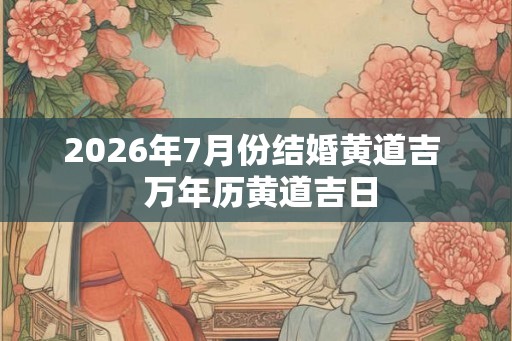 2026年7月份结婚黄道吉  万年历黄道吉日