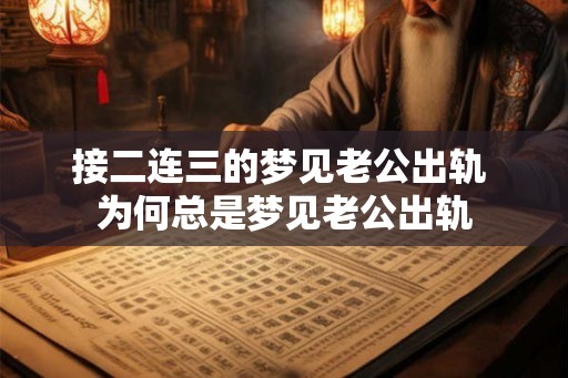 接二连三的梦见老公出轨 为何总是梦见老公出轨