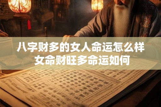八字财多的女人命运怎么样 女命财旺多命运如何