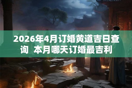2026年4月订婚黄道吉日查询  本月哪天订婚最吉利