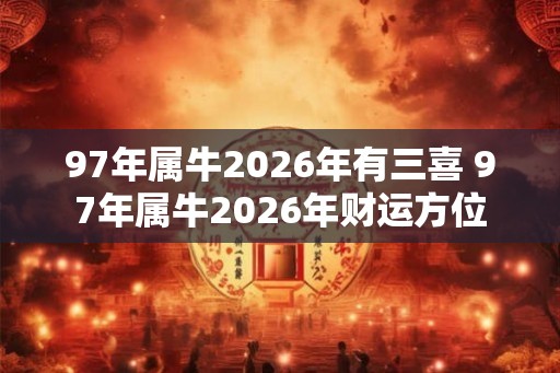 97年属牛2026年有三喜 97年属牛2026年财运方位