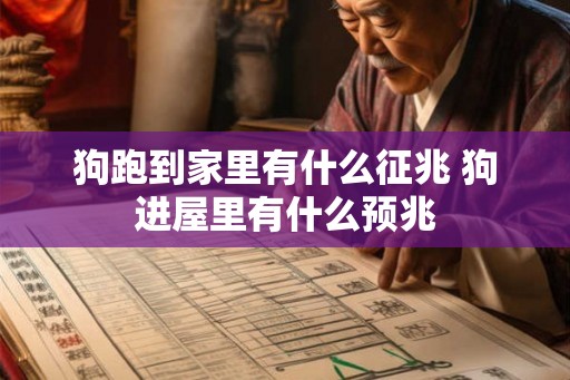狗跑到家里有什么征兆 狗进屋里有什么预兆
