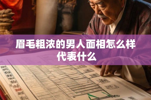 眉毛粗浓的男人面相怎么样 代表什么