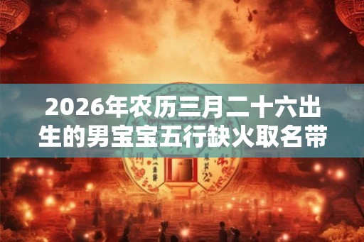 2026年农历三月二十六出生的男宝宝五行缺火取名带什么字好