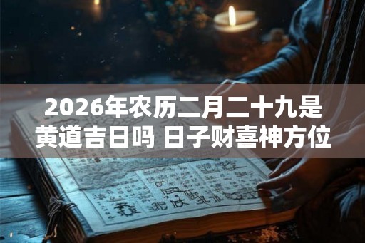 2026年农历二月二十九是黄道吉日吗 日子财喜神方位 2026年农历二月二十九是黄道吉日吗 日子财喜神方位