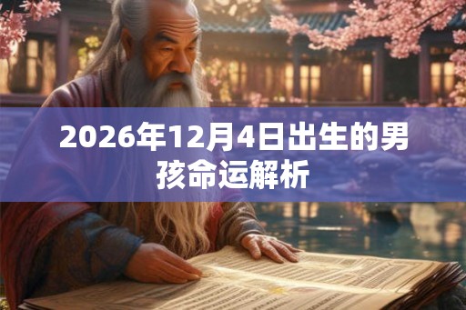2026年12月4日出生的男孩命运解析
