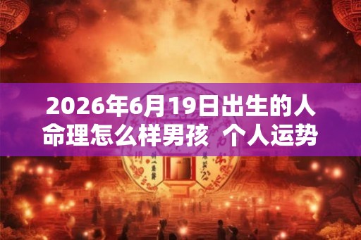2026年6月19日出生的人命理怎么样男孩  个人运势如何