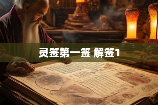 灵签第一签 解签1