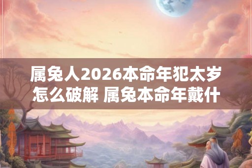 属兔人2026本命年犯太岁怎么破解 属兔本命年戴什么转运