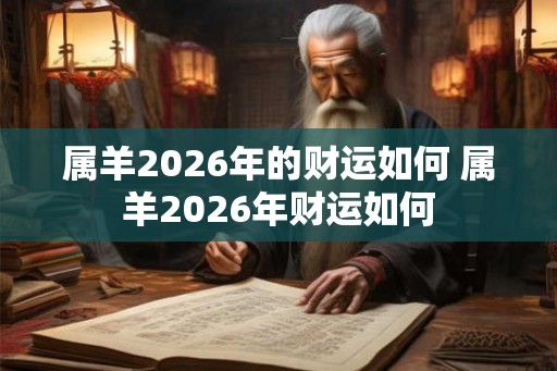 属羊2026年的财运如何 属羊2026年财运如何