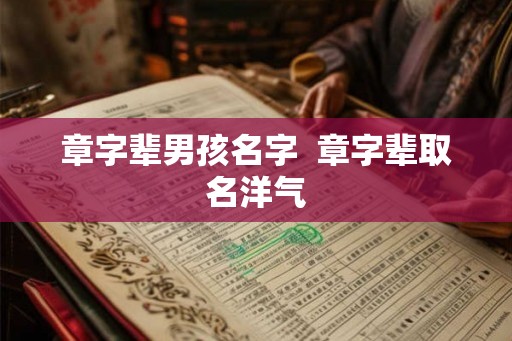 章字辈男孩名字  章字辈取名洋气