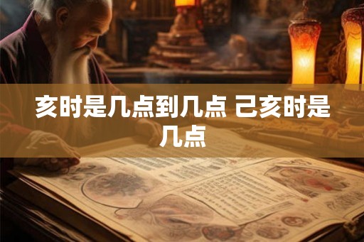 亥时是几点到几点 己亥时是几点