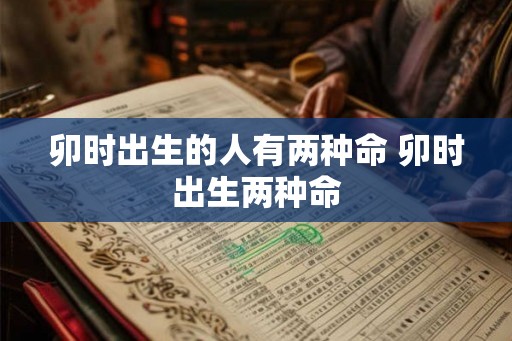 卯时出生的人有两种命 卯时出生两种命