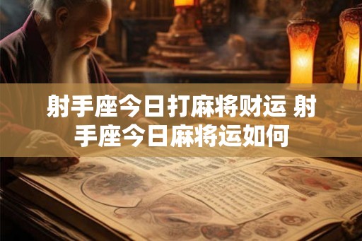 射手座今日打麻将财运 射手座今日麻将运如何