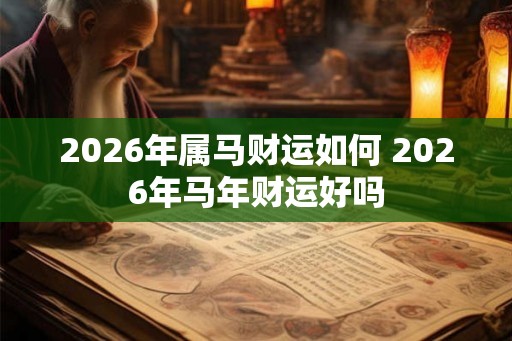 2026年属马财运如何 2026年马年财运好吗