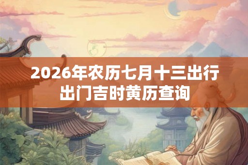 2026年农历七月十三出行出门吉时黄历查询