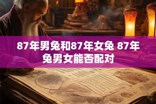 87年男兔和87年女兔 87年兔男女能否配对