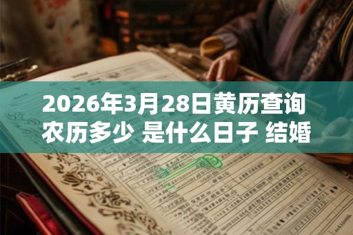 2026年3月28日黄历查询 农历多少 是什么日子 结婚吉时