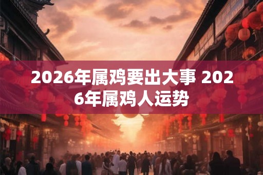 2026年属鸡要出大事 2026年属鸡人运势