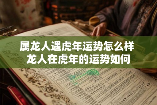 属龙人遇虎年运势怎么样 龙人在虎年的运势如何