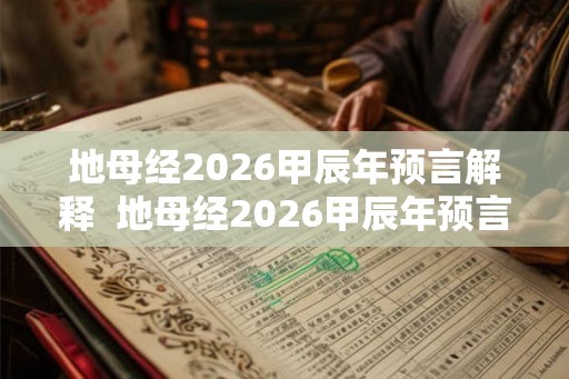 地母经2026甲辰年预言解释  地母经2026甲辰年预言解释