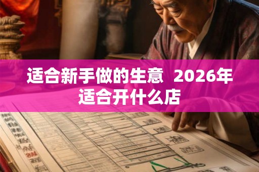 适合新手做的生意  2026年适合开什么店