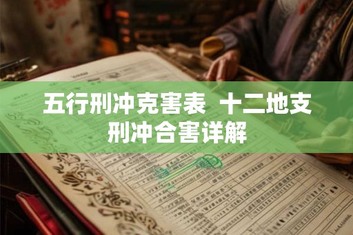五行刑冲克害表  十二地支刑冲合害详解