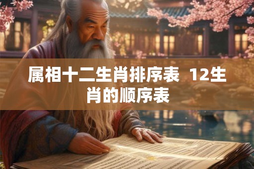 属相十二生肖排序表  12生肖的顺序表