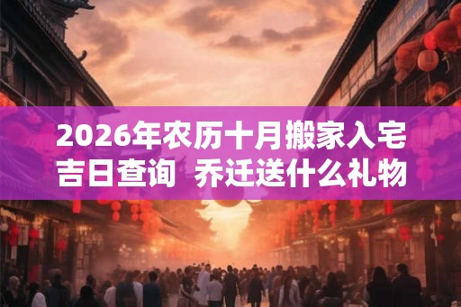 2026年农历十月搬家入宅吉日查询  乔迁送什么礼物好