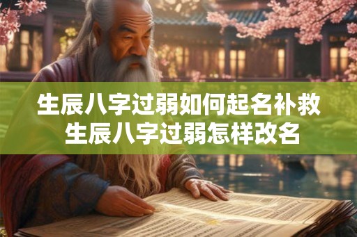 生辰八字过弱如何起名补救 生辰八字过弱怎样改名