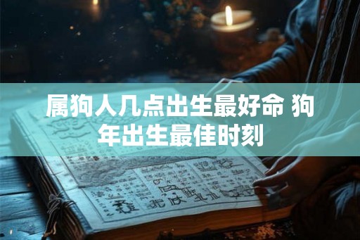 属狗人几点出生最好命 狗年出生最佳时刻