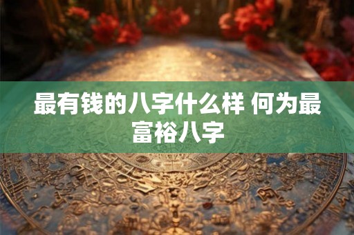 最有钱的八字什么样 何为最富裕八字