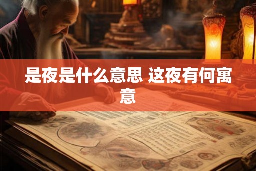 是夜是什么意思 这夜有何寓意