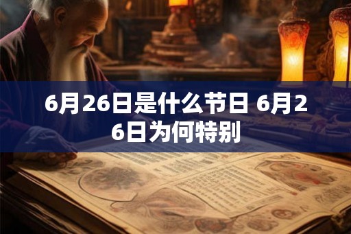 6月26日是什么节日 6月26日为何特别