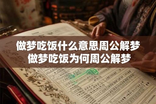 做梦吃饭什么意思周公解梦 做梦吃饭为何周公解梦