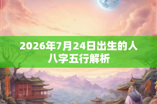 2026年7月24日出生的人八字五行解析